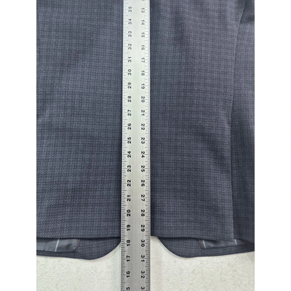 Jos A Bank 42R Navy Blue Check Flannel Wool Blazer Jacket Sport‎ Suit Coat 1905